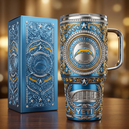 Los Angeles Chargers 40oz Tumbler with Lid and Straw