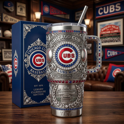 Chicago Cubs 40oz Tumbler with Lid and Straw