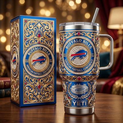 Buffalo Bills 40oz Tumbler with Lid and Straw