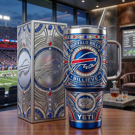 Buffalo Bills 40 oz Tumbler with Handle and Lid