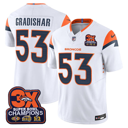 Men's Denver Broncos 3-Time Champions Patch Vapor Limited Jersey - All Stitched
