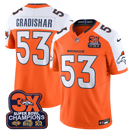 Men's Denver Broncos 3-Time Champions Patch Vapor Limited Jersey - All Stitched