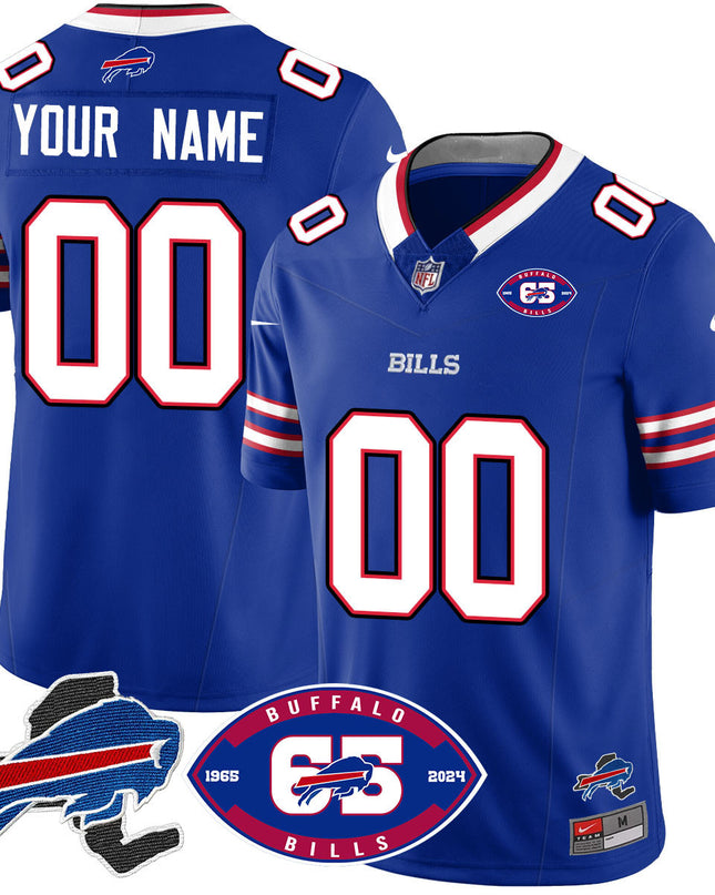 Custom Name/Gender Bills 1959 - 2024 - The Bills Jersey - All Stitched