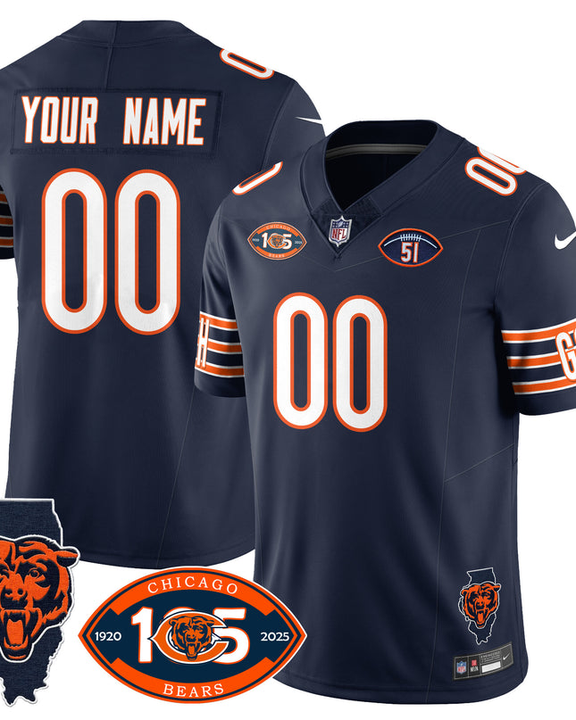 Custom Name/Gender Bears 1920-2025 - The Bears Jersey - All Stitched