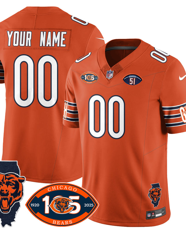 Custom Name/Gender Bears 1920-2025 - The Bears Jersey - All Stitched