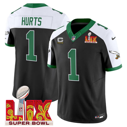 Men's Philadelphia Eagles Kelly Green Super Bowl LIX Patch Vapor Limited Jersey - All Stitched