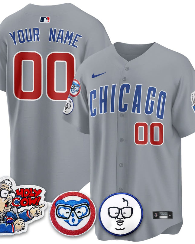 Custom Gender/Name Chicago Cubs Limited Jersey - Harry Caray "Holy Cow" Patch - All Stitched