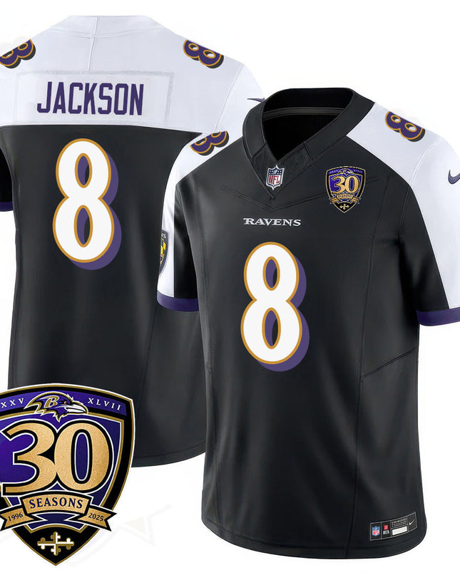 Men's Baltimore Ravens Limited 30th Season Jersey - All Stitched