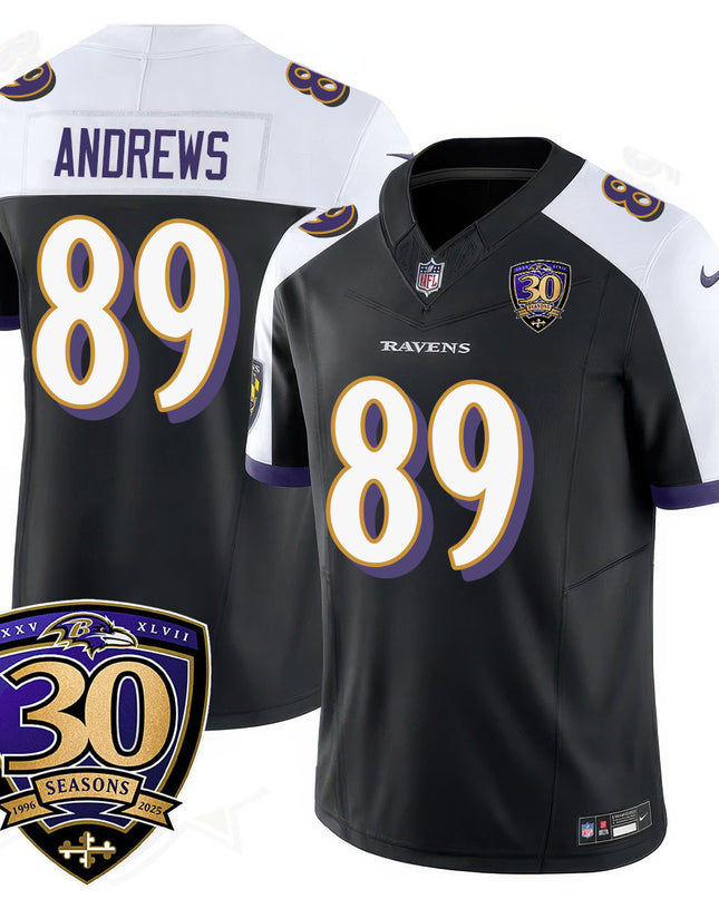 Men's Baltimore Ravens Limited 30th Season Jersey - All Stitched