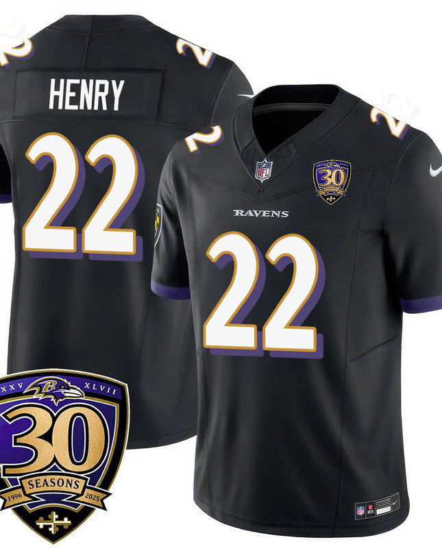 Men's Baltimore Ravens Limited 30th Season Jersey - All Stitched