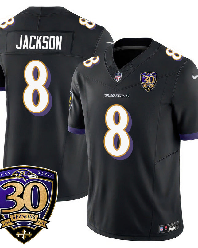 Men's Baltimore Ravens Limited 30th Season Jersey - All Stitched