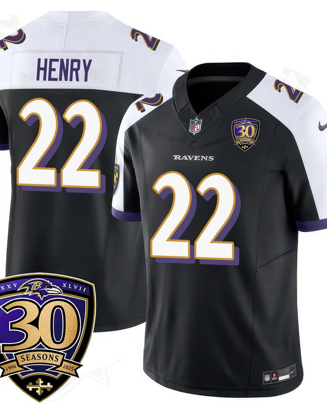 Men's Baltimore Ravens Limited 30th Season Jersey - All Stitched