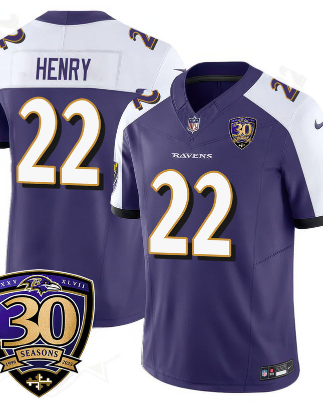 Men's Baltimore Ravens Limited 30th Season Jersey - All Stitched