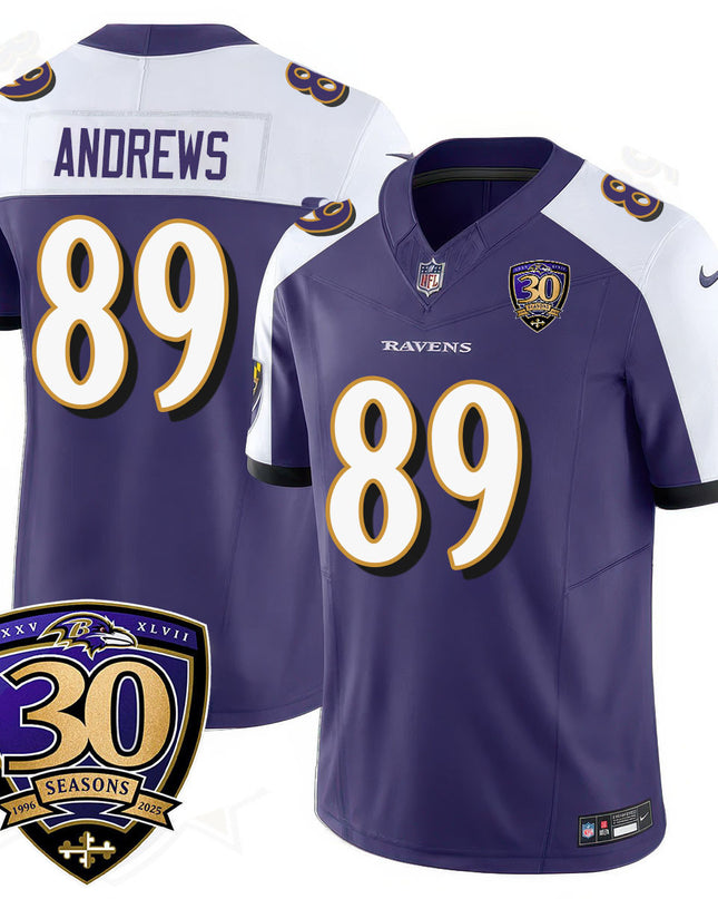 Men's Baltimore Ravens Limited 30th Season Jersey - All Stitched
