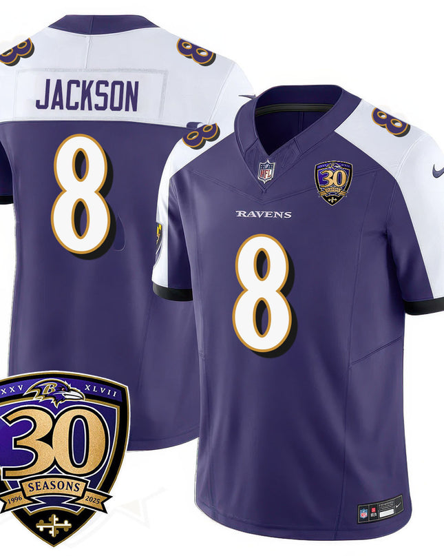 Men's Baltimore Ravens Limited 30th Season Jersey - All Stitched