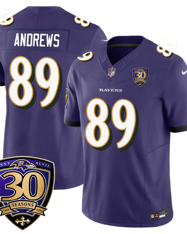 Men's Baltimore Ravens Limited 30th Season Jersey - All Stitched