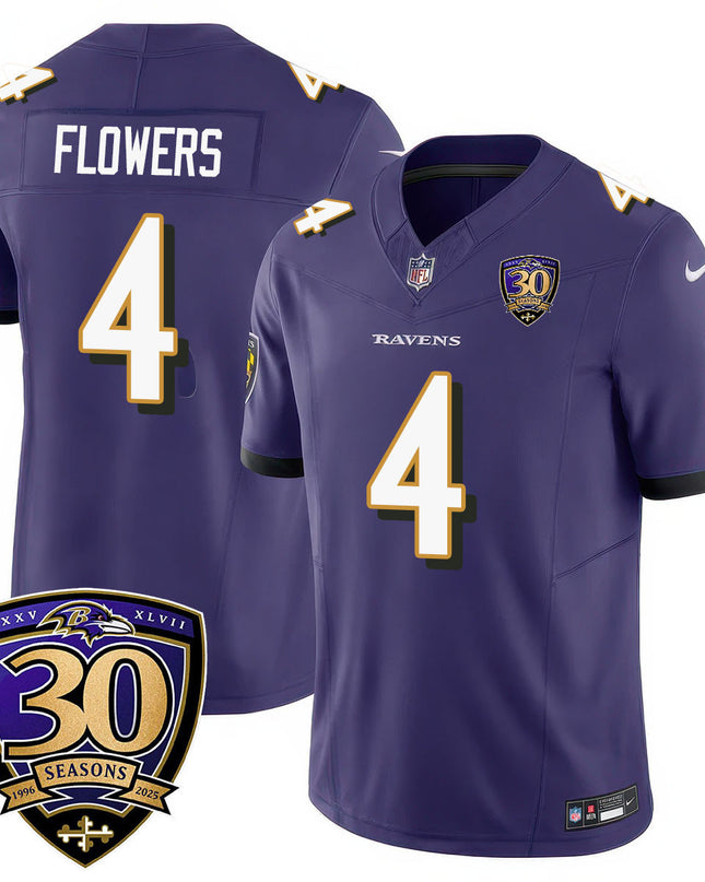 Men's Baltimore Ravens Limited 30th Season Jersey - All Stitched