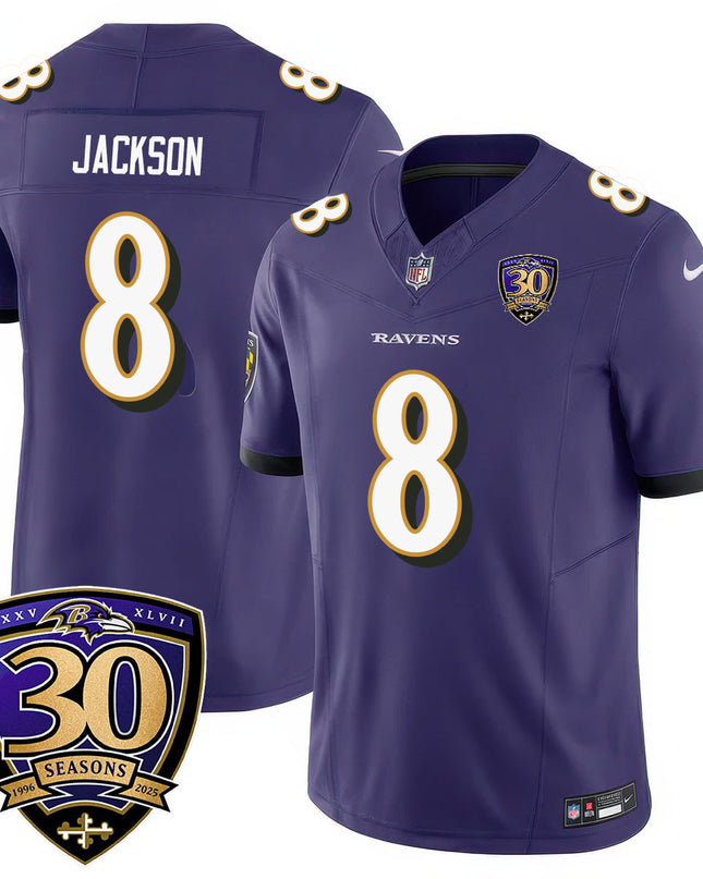 Men's Baltimore Ravens Limited 30th Season Jersey - All Stitched