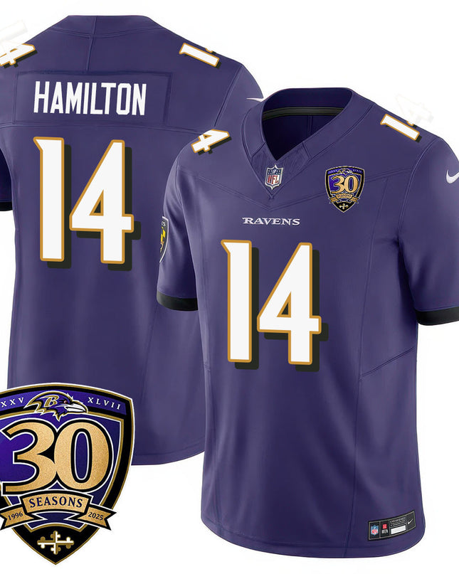 Men's Baltimore Ravens Limited 30th Season Jersey - All Stitched