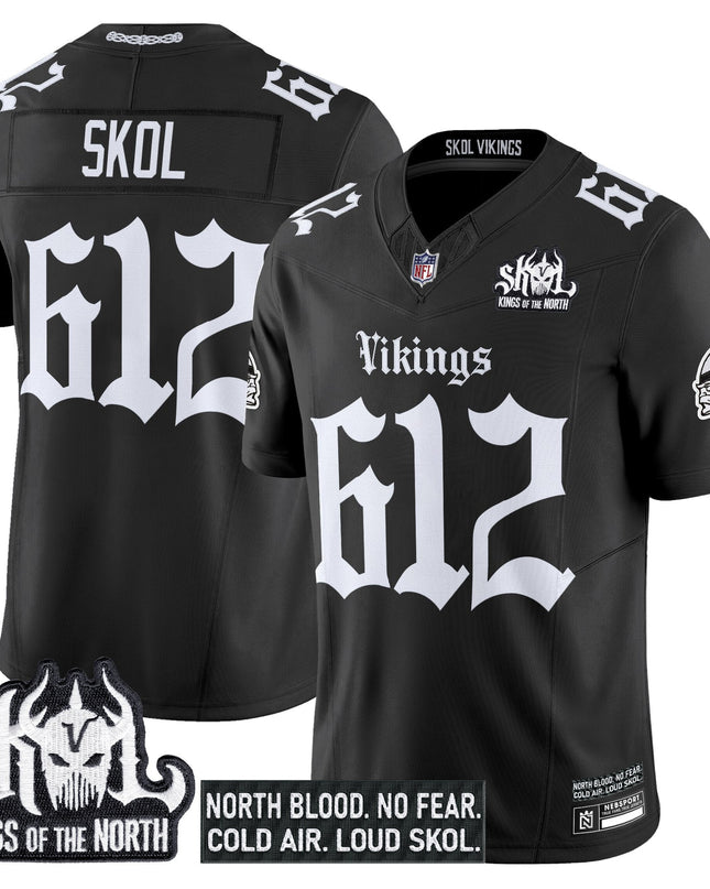Men's Minnesota Vikings 'Gothic Norseblood Edition' Vapor Limited Jersey - All Stitched