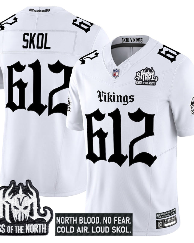 Men's Minnesota Vikings 'Gothic Norseblood Edition' Vapor Limited Jersey - All Stitched