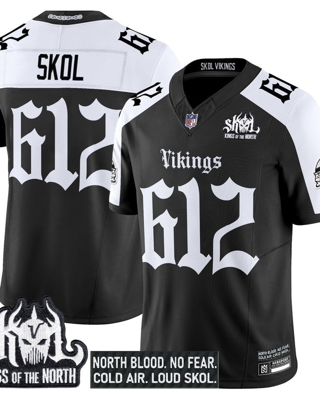 Men's Minnesota Vikings 'Gothic Norseblood Edition' Vapor Limited Jersey - All Stitched