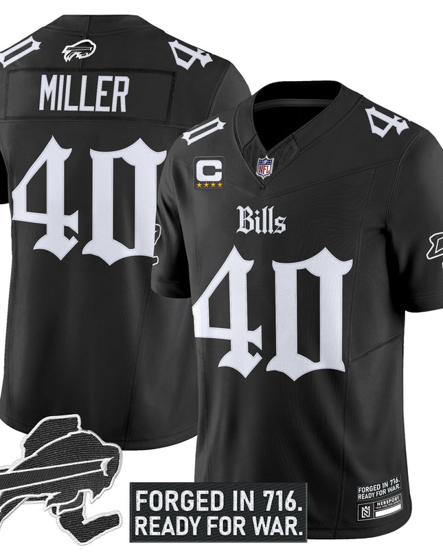 Men's Buffalo Bills 'Gothic Cold Front Edition' Vapor Limited Jersey - All Stitched