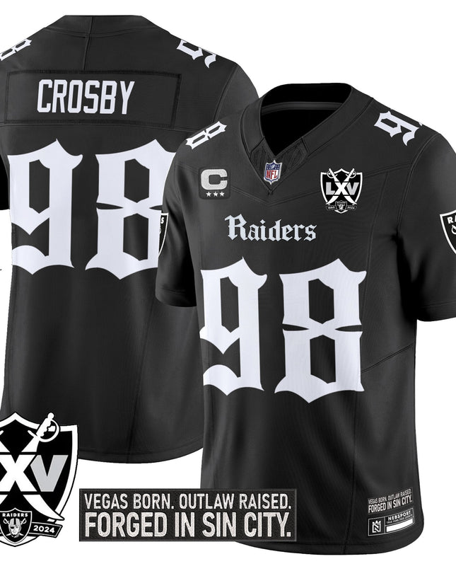 Men's Las Vegas Raiders 'Gothic Sin City Shadows Edition' Vapor Limited Jersey - All Stitched
