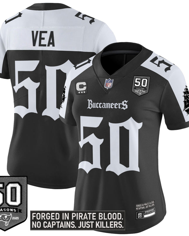 Women's Tampa Bay Buccaneers 'Gothic Pirate Shadows Edition' Vapor Limited Jersey - All Stitched