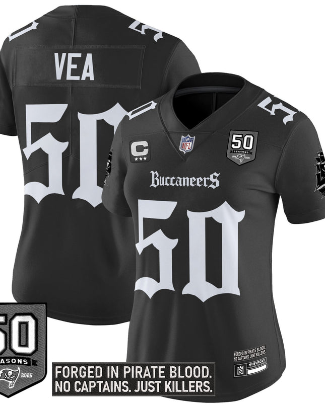 Women's Tampa Bay Buccaneers 'Gothic Pirate Shadows Edition' Vapor Limited Jersey - All Stitched