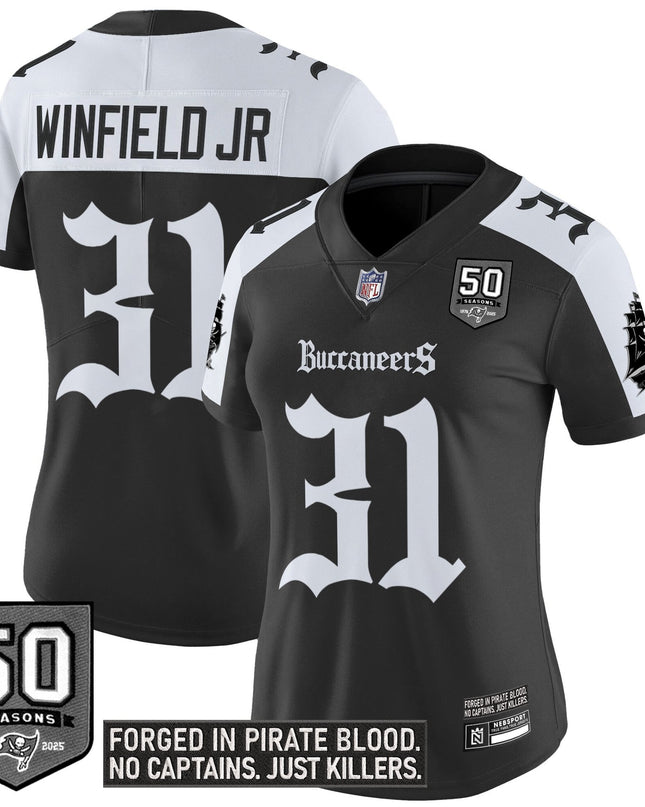 Women's Tampa Bay Buccaneers 'Gothic Pirate Shadows Edition' Vapor Limited Jersey - All Stitched