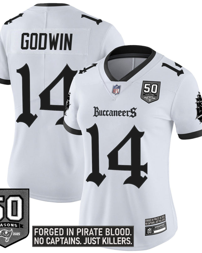Women's Tampa Bay Buccaneers 'Gothic Pirate Shadows Edition' Vapor Limited Jersey - All Stitched