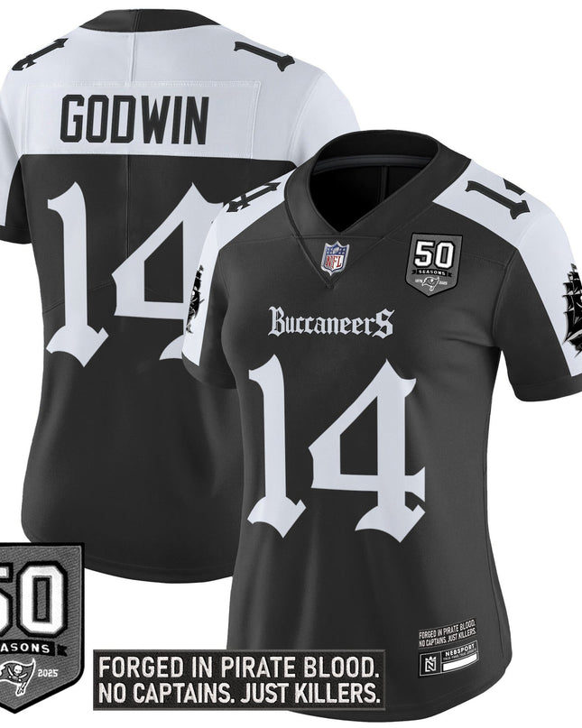 Women's Tampa Bay Buccaneers 'Gothic Pirate Shadows Edition' Vapor Limited Jersey - All Stitched