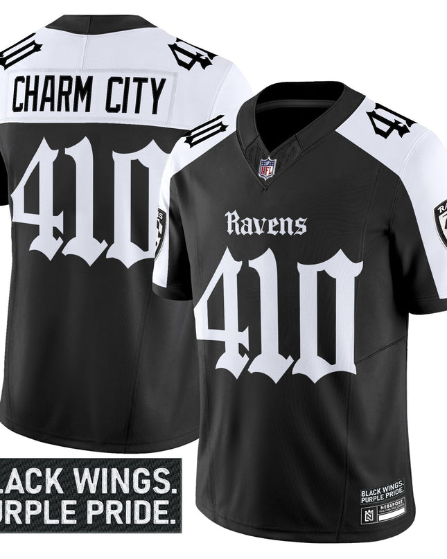 Men's Baltimore Ravens 'Gothic Nevermore Edition' Vapor Limited Jersey - All Stitched