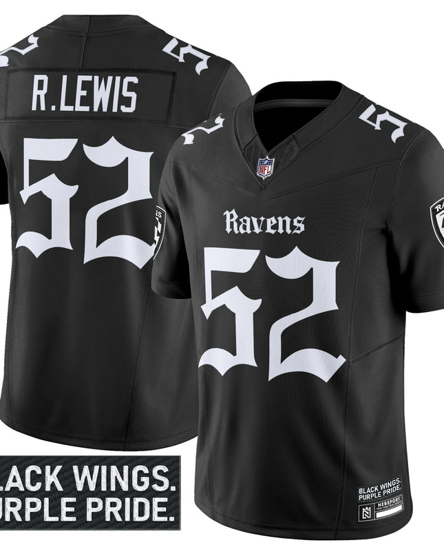 Men's Baltimore Ravens 'Gothic Nevermore Edition' Vapor Limited Jersey - All Stitched