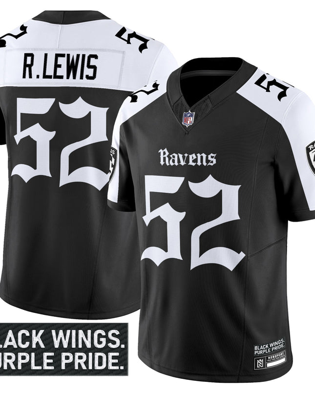 Men's Baltimore Ravens 'Gothic Nevermore Edition' Vapor Limited Jersey - All Stitched
