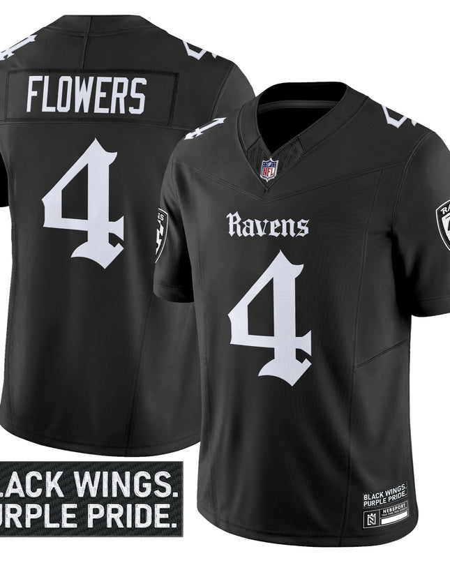 Men's Baltimore Ravens 'Gothic Nevermore Edition' Vapor Limited Jersey - All Stitched