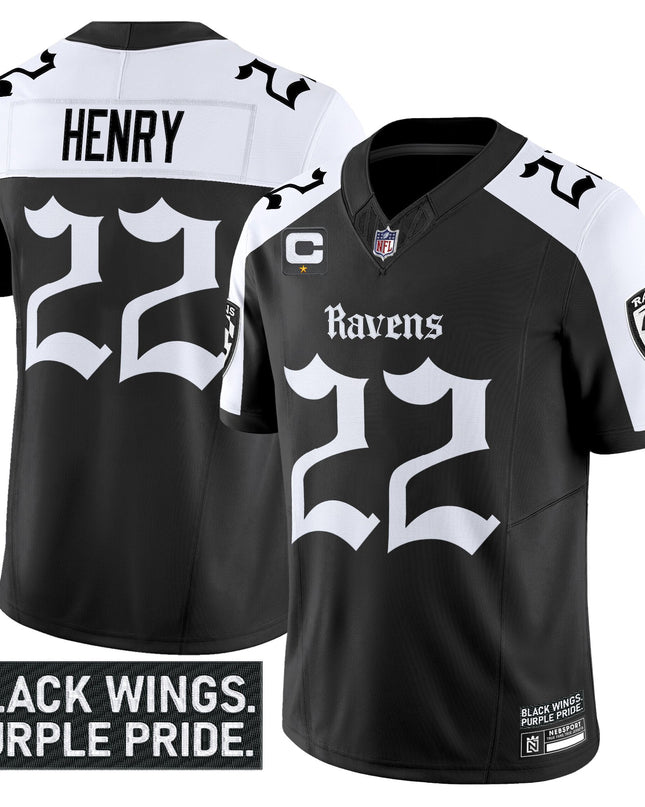 Men's Baltimore Ravens 'Gothic Nevermore Edition' Vapor Limited Jersey - All Stitched