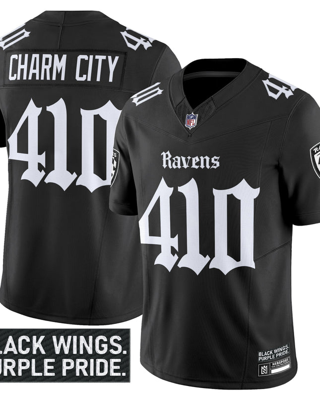 Men's Baltimore Ravens 'Gothic Nevermore Edition' Vapor Limited Jersey - All Stitched