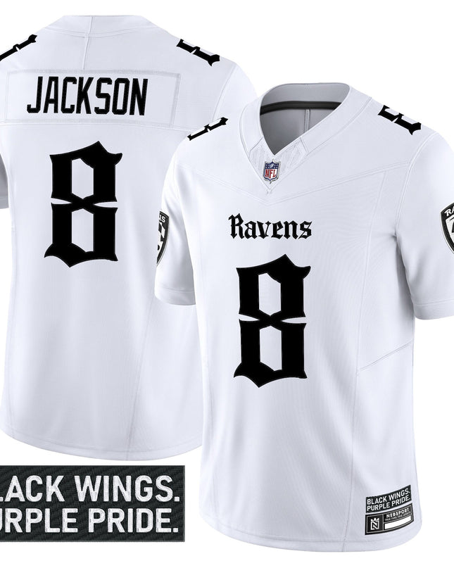 Men's Baltimore Ravens 'Gothic Nevermore Edition' Vapor Limited Jersey - All Stitched