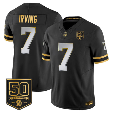 Men's Tampa Bay Buccaneers Throwback 50th Season Patch Gold Vapor Limited Jersey - All Stitched