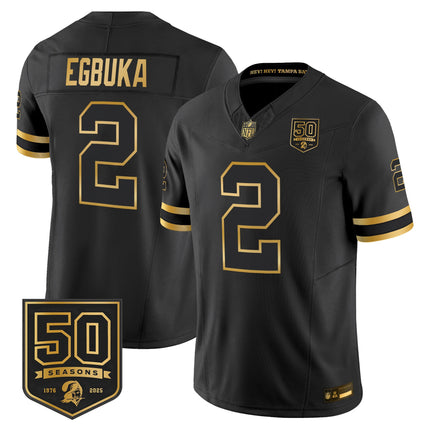 Men's Tampa Bay Buccaneers Throwback 50th Season Patch Gold Vapor Limited Jersey - All Stitched