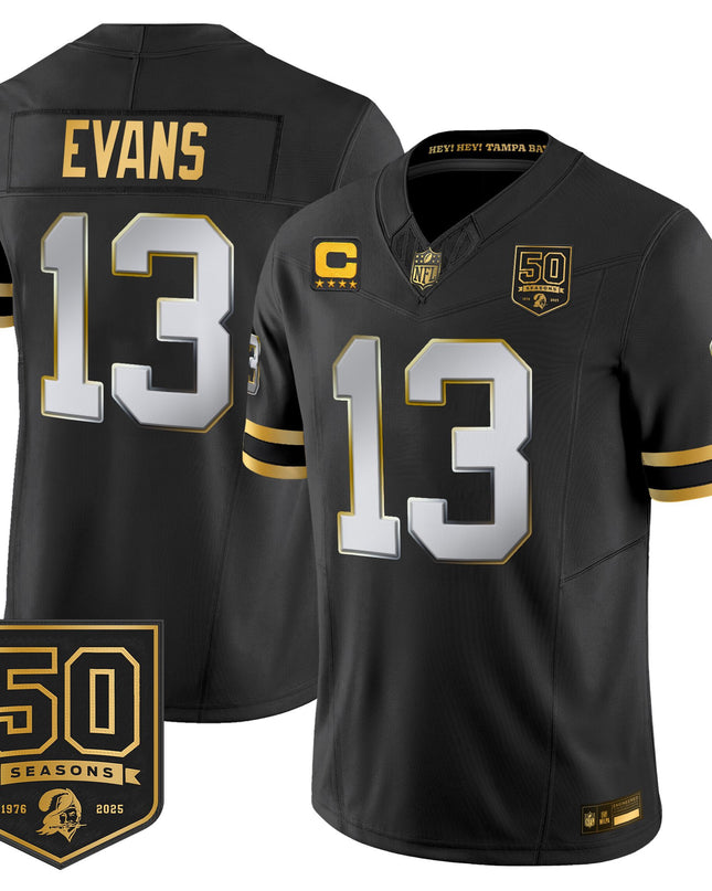 Men's Tampa Bay Buccaneers Throwback 50th Season Patch Gold Vapor Limited Jersey - All Stitched
