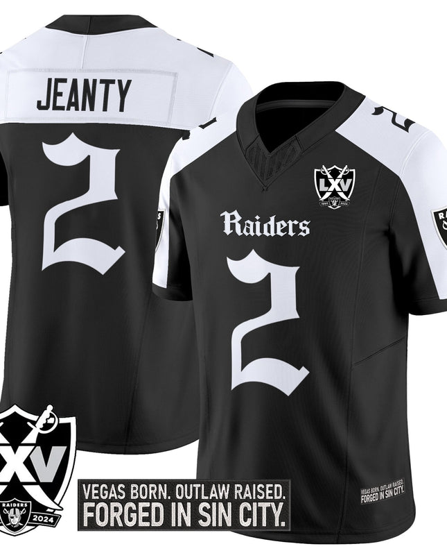 Men's Las Vegas Raiders 'Gothic Sin City Shadows Edition' Vapor Limited Jersey V2 - All Stitched