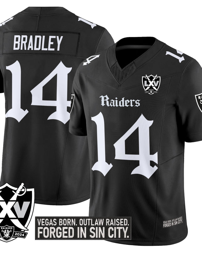 Men's Las Vegas Raiders 'Gothic Sin City Shadows Edition' Vapor Limited Jersey V2 - All Stitched