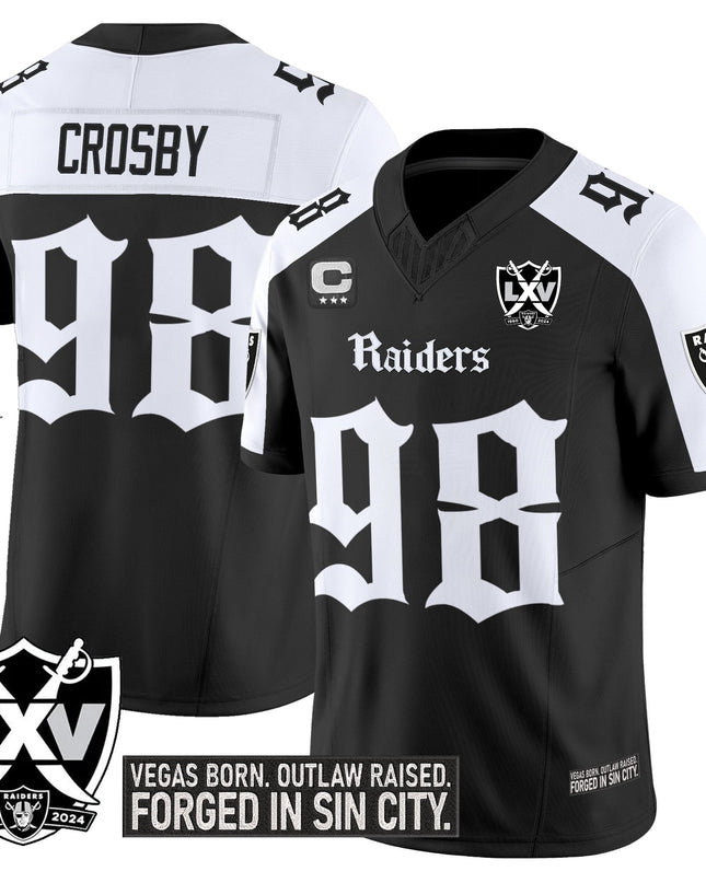 Men's Las Vegas Raiders 'Gothic Sin City Shadows Edition' Vapor Limited Jersey V2 - All Stitched