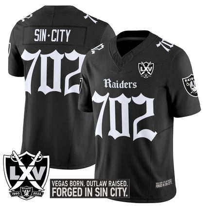 Men's Las Vegas Raiders 'Gothic Sin City Shadows Edition' Vapor Limited Jersey V2 - All Stitched