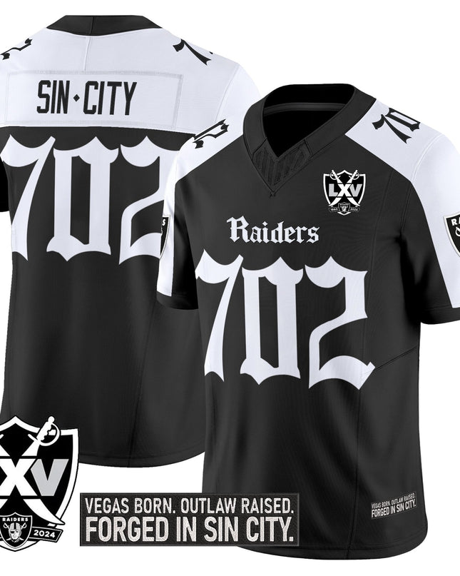 Men's Las Vegas Raiders 'Gothic Sin City Shadows Edition' Vapor Limited Jersey V2 - All Stitched