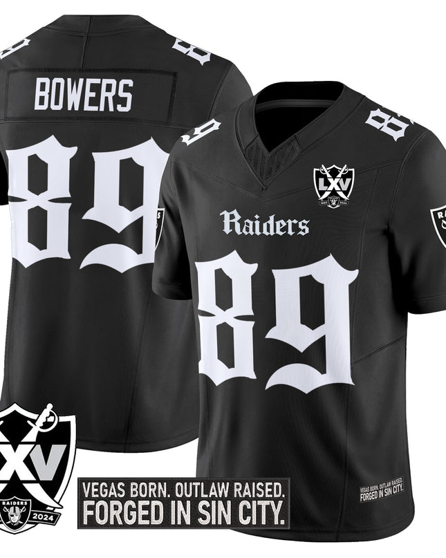 Men's Las Vegas Raiders 'Gothic Sin City Shadows Edition' Vapor Limited Jersey V2 - All Stitched