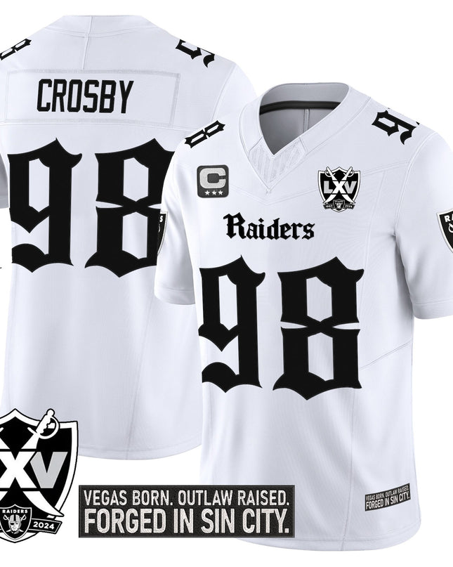 Men's Las Vegas Raiders 'Gothic Sin City Shadows Edition' Vapor Limited Jersey V2 - All Stitched